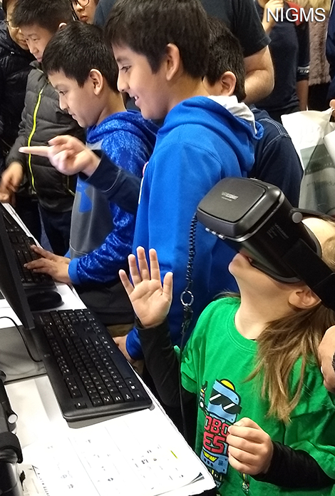 Girl using a VR headset